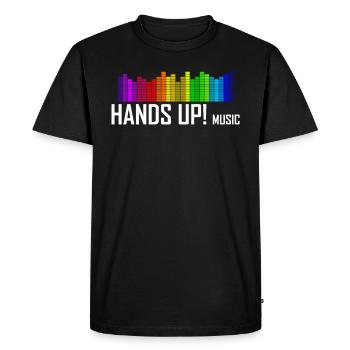 Hands Up Music Dancecore Techno - Men's Premium Organic T-Shirt - black - Front - Nico (187cm)