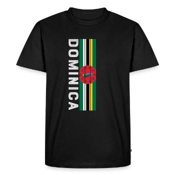dominica country color in stripes - Men's Premium Organic T-Shirt - black - Front - Nico (187cm)