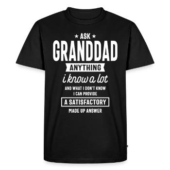 Demandez à grand-père n'importe quoi drôle grand-père grand-père - T-shirt Premium bio Homme - noir - Devant - Nico (187cm)