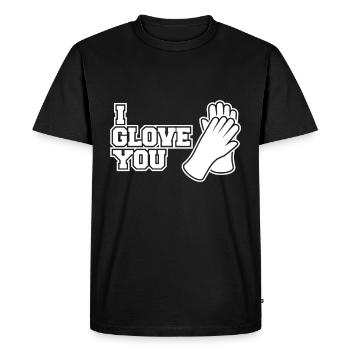 Gant d'hiver disant des vacances d'hiver au chaud - T-shirt Premium bio Homme - noir - Devant - Nico (187cm)