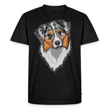 Chien australien Sheperd Aussie - T-shirt Premium bio Homme - noir - Devant - Nico (187cm)