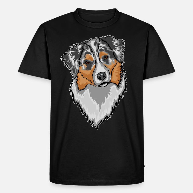 Australian Sheperd Aussie dog - Men's Premium Organic T-Shirt - black