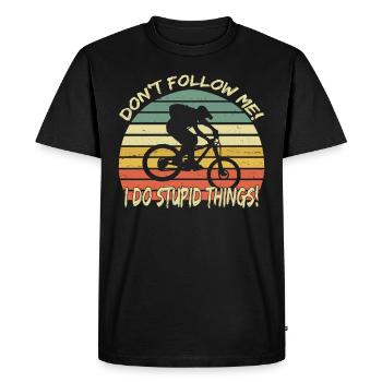 Mountainbike MTB Spruch Vintage - Männer Premium Bio T-Shirt - Schwarz - Vorne - Nico (187cm)