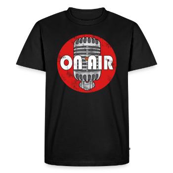 Microphone Podcast Radio Retro Classic ON AIR - T-shirt Premium bio Homme - noir - Devant - Nico (187cm)