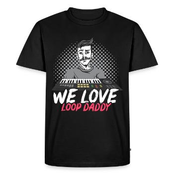 WE LOVE LOOP DADDY DJ MUSIK LOOP - Männer Premium Bio T-Shirt - Schwarz - Vorne - Nico (187cm)