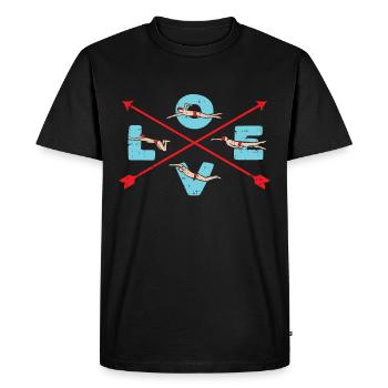 Cadeau de nage nageur nage vintage j'aime - T-shirt Premium bio Homme - noir - Devant - Nico (187cm)