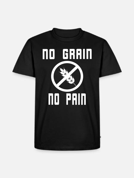 Anti gluten saying vs. Celiac Disease No Grain No Pain - Men's Premium Organic T-Shirt - black