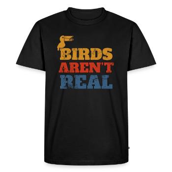 Birds Aren´t Real - Vintage - Men's Premium Organic T-Shirt - black - Front - Nico (187cm)