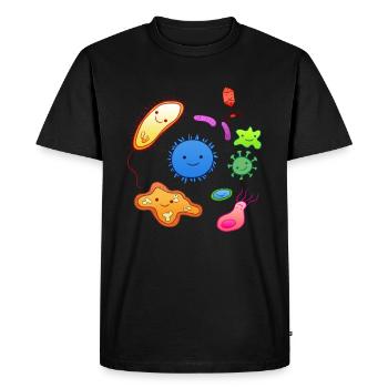 Microbacteria - Men's Premium Organic T-Shirt - black - Front - Nico (187cm)