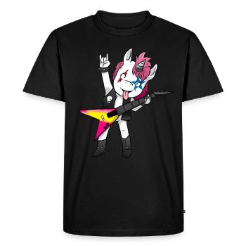 Licorne en métal lourd - T-shirt Premium bio Homme - noir - Devant - Nico (187cm)