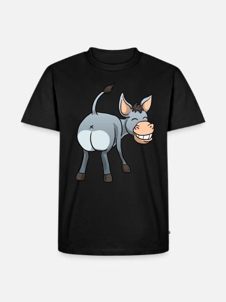 Funny donkey - Men's Premium Organic T-Shirt - black