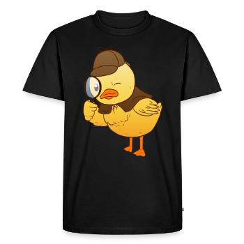 Détective Duck - T-shirt Premium bio Homme - noir - Devant - Nico (187cm)
