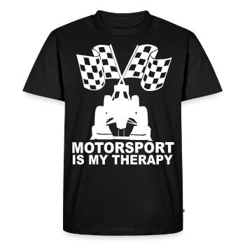 Course de voiture de sport automobile course drapeau course de voiture de sport - T-shirt Premium bio Homme - noir - Devant - Nico (187cm)