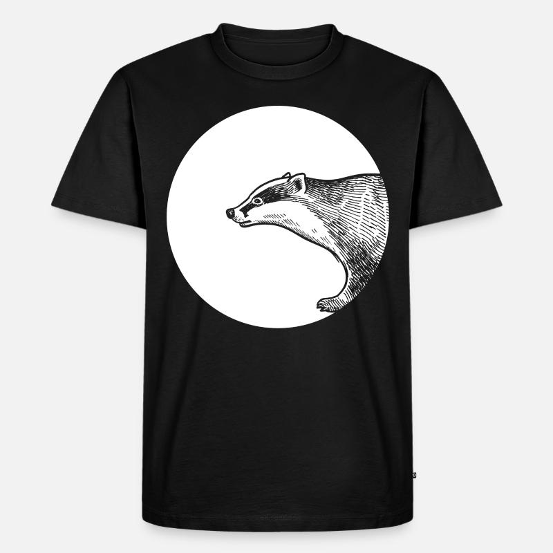 Dachs - Männer Premium Bio T-Shirt - Schwarz