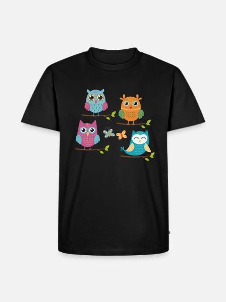 owl - Men's Premium Organic T-Shirt - black