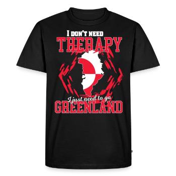 Je n'ai pas besoin de thérapie - Groenland - T-shirt Premium bio Homme - noir - Devant - Nico (187cm)