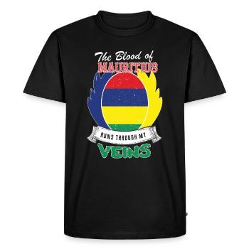 le sang mauricien coule dans mes veines - T-shirt Premium bio Homme - noir - Devant - Nico (187cm)