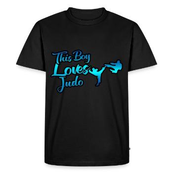 This boy loves judo - Men's Premium Organic T-Shirt - black - Front - Nico (187cm)