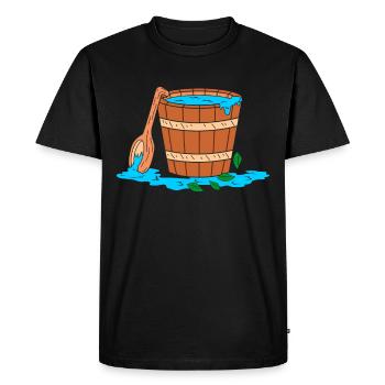 Seau de sauna - T-shirt Premium bio Homme - noir - Devant - Nico (187cm)