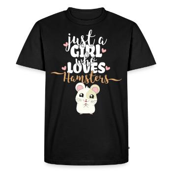 Juste une fille qui aime les hamsters | hamster - T-shirt Premium bio Homme - noir - Devant - Nico (187cm)