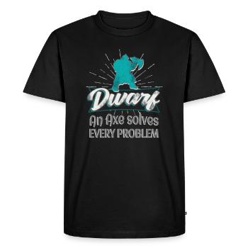 Dwarf RPG character role-playing game - Men's Premium Organic T-Shirt - black - Front - Nico (187cm)