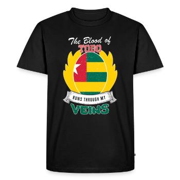 Le sang du Togo coule dans mes veines - T-shirt Premium bio Homme - noir - Devant - Nico (187cm)