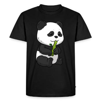 Ours panda bambou panda - T-shirt Premium bio Homme - noir - Devant - Nico (187cm)