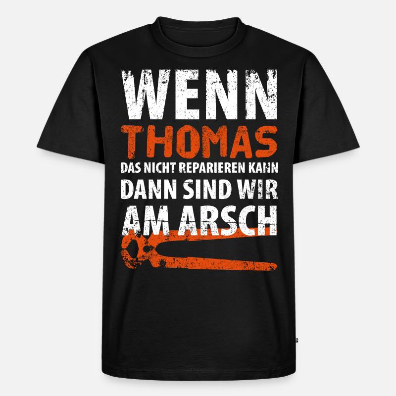Heimwerker Thomas - Männer Premium Bio T-Shirt - Schwarz