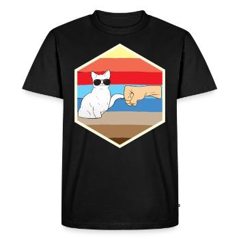 Amant de chat Amant de chat Cool cat - T-shirt Premium bio Homme - noir - Devant - Nico (187cm)