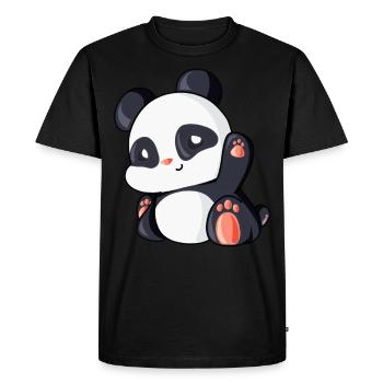 Panda mignon idée cadeau ours panda - T-shirt Premium bio Homme - noir - Devant - Nico (187cm)