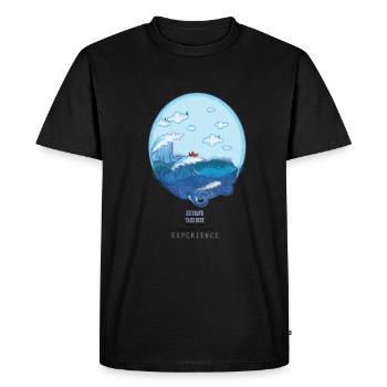 La vague - T-shirt Premium bio Homme - noir - Devant - Nico (187cm)