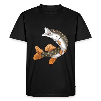 brochet - T-shirt Premium bio Homme - noir - Devant - Nico (187cm)