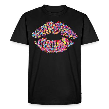 Kussmund - Männer Premium Bio T-Shirt - Schwarz - Vorne - Nico (187cm)