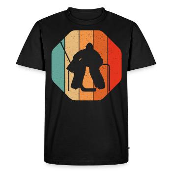 vintage ice hockey goalie player gifts t-shirt - Men's Premium Organic T-Shirt - black - Front - Nico (187cm)