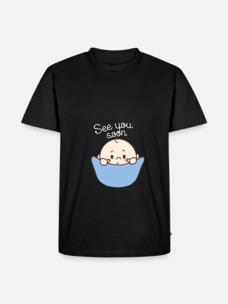 Annonce grossesse devenir mère - T-shirt Premium bio Homme - noir
