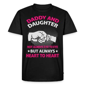 Père et fille - T-shirt Premium bio Homme - noir - Devant - Nico (187cm)