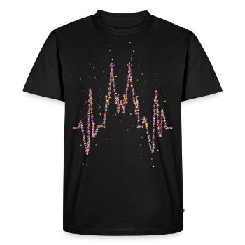Battement de coeur, cathédrale de Cologne, carnaval - T-shirt Premium bio Homme - noir - Devant - Nico (187cm)