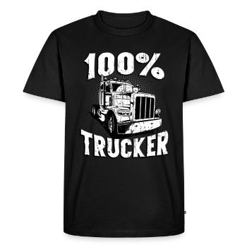 100% camionneur - T-shirt Premium bio Homme - noir - Devant - Nico (187cm)