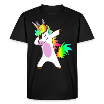 Licorne licorne tamponner tamponner - T-shirt Premium bio Homme - noir - Devant - Nico (187cm)