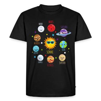 Système solaire - T-shirt Premium bio Homme - noir - Devant - Nico (187cm)