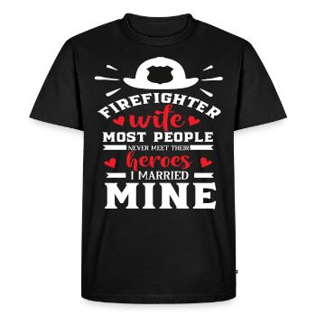 Pompier - T-shirt Premium bio Homme - noir - Devant - Nico (187cm)