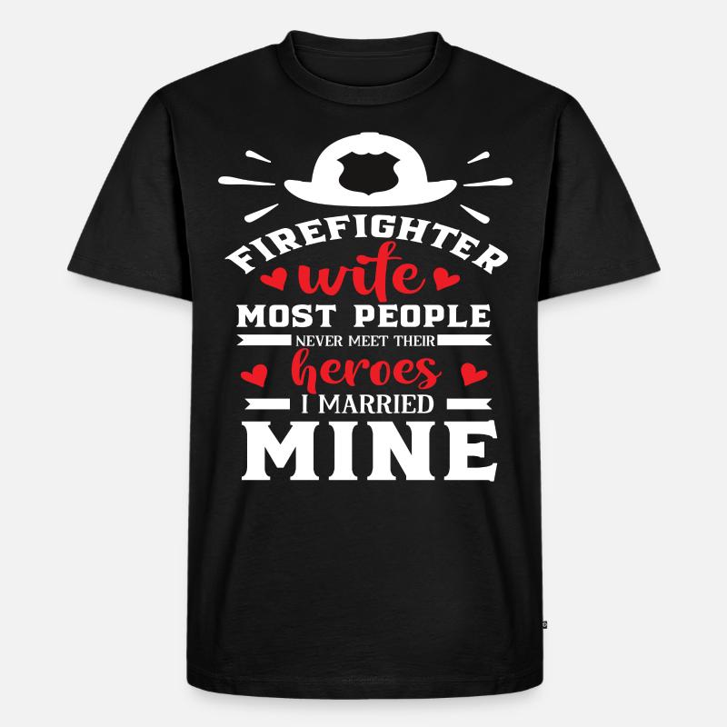Feuerwehrfrau - Männer Premium Bio T-Shirt - Schwarz