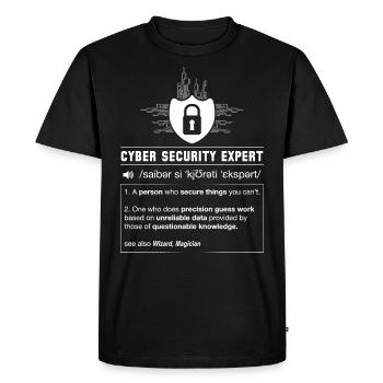 Cyber security definition programmer IT nerd - Men's Premium Organic T-Shirt - black - Front - Nico (187cm)