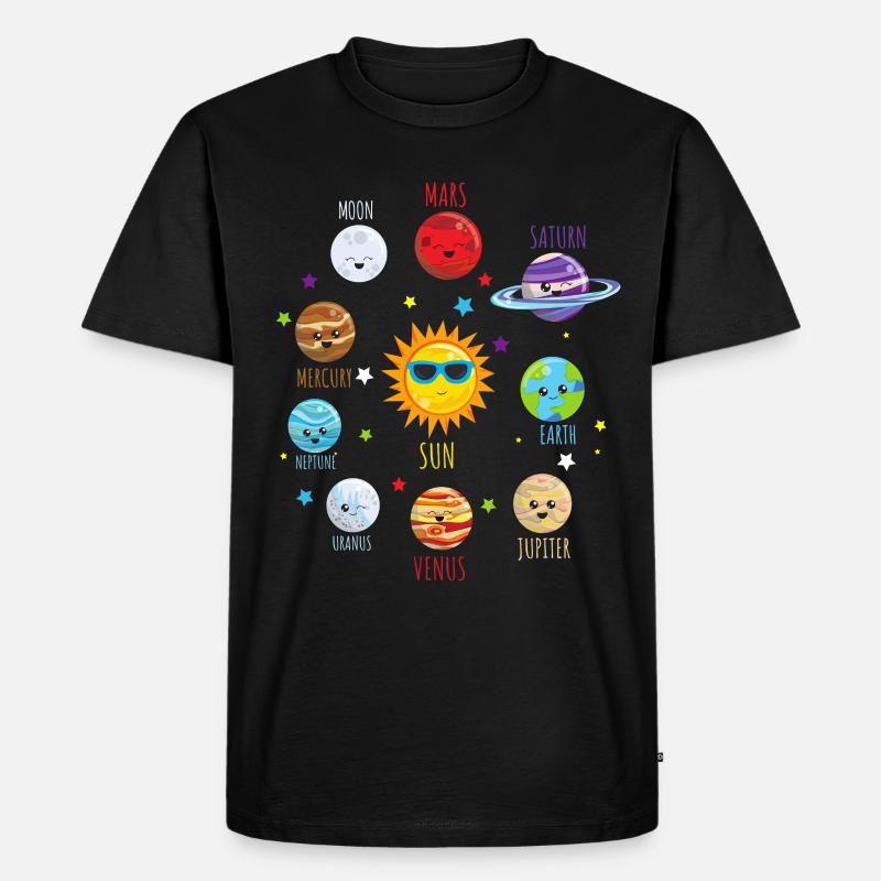 Sonnensystem Planetensystem Planeten Astronauten - Männer Premium Bio T-Shirt - Schwarz