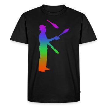 Jongler arc-en-ciel silhuette - T-shirt Premium bio Homme - noir - Devant - Nico (187cm)