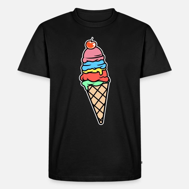 Eis Eiscreme - Männer Premium Bio T-Shirt - Schwarz
