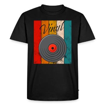 Vintage vinyl record - Men's Premium Organic T-Shirt - black - Front - Nico (187cm)