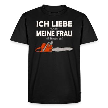 Kettensäge Holzfäller Motorsäge - Männer Premium Bio T-Shirt - Schwarz - Vorne - Nico (187cm)