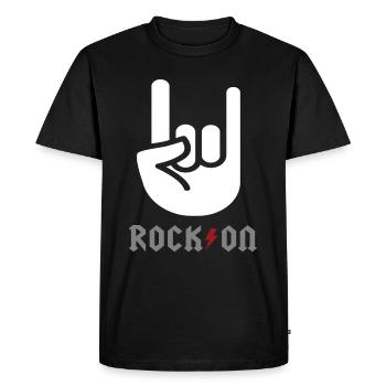 Rock rock and roll rock musique rocker - T-shirt Premium bio Homme - noir - Devant - Nico (187cm)