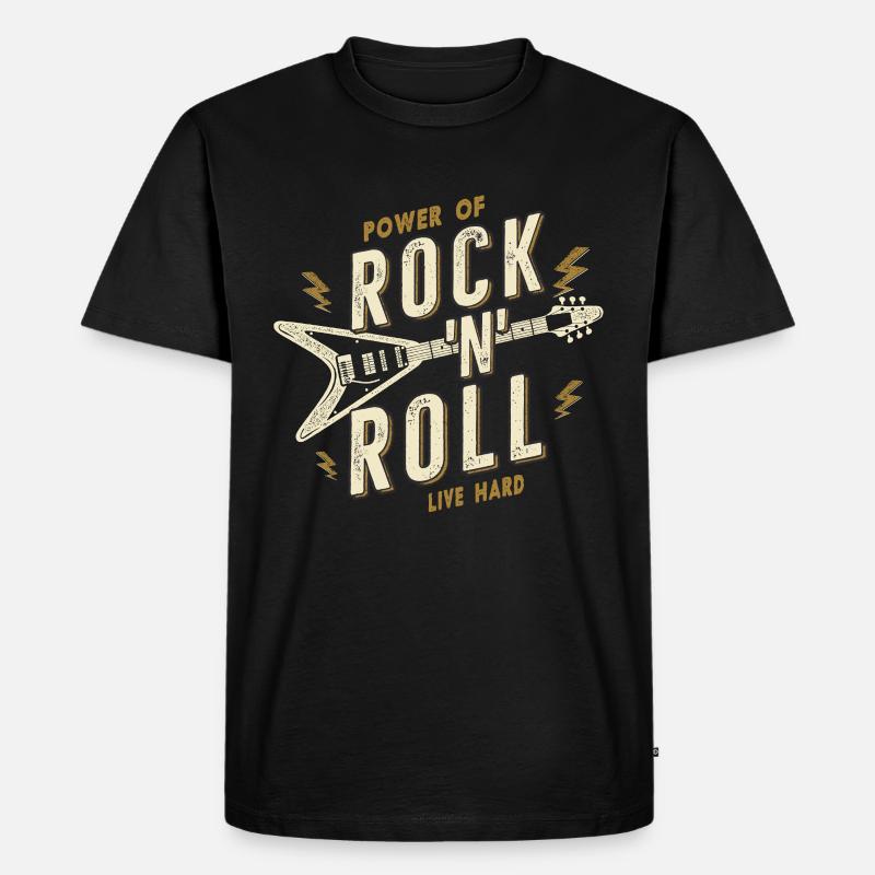 Rock and Roll - Männer Premium Bio T-Shirt - Schwarz